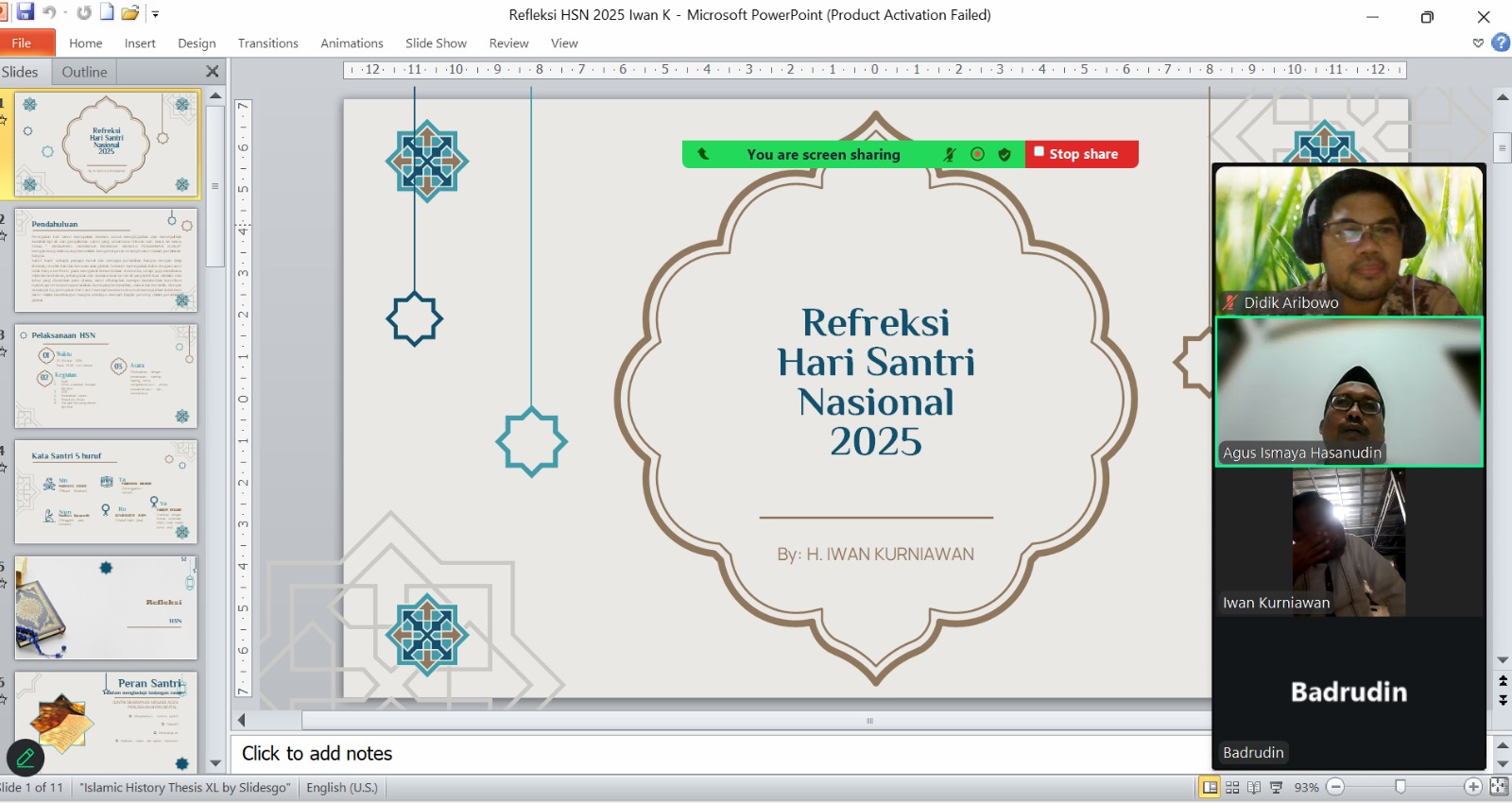 Hari Santri Nasional 2025 dan Pembahasan Kelanjutan Tim Adhoc Persiapan Kampus NU Banten